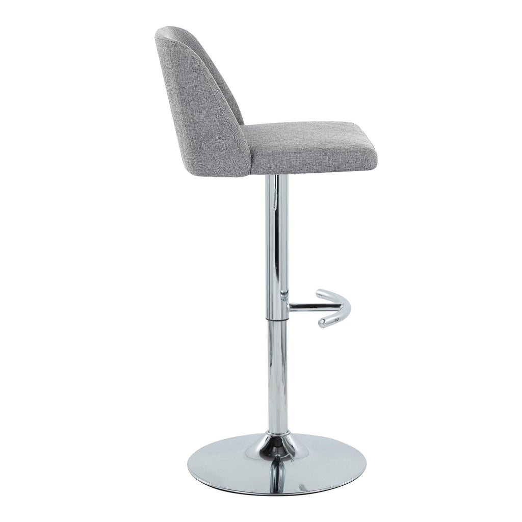 Contemporary Adjustable Barstool Set with Swivel & Rounded T Footrest - Multiple Colors