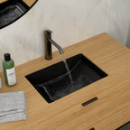 Modern Ceramic Undermount Bathroom Sink with Overflow - White or Black