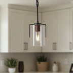 Adjustable Pendant Lighting with Clear Glass Shade - Black or Gold