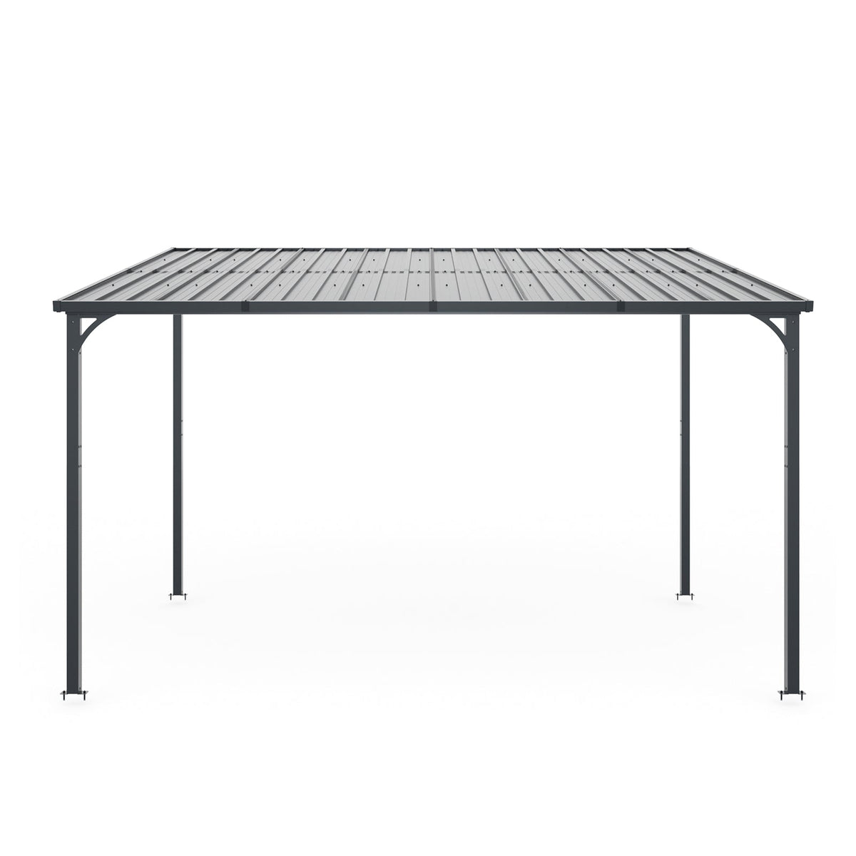 Galvanized Steel Lean-to Pergola with Wall Mount - 12' x 8'