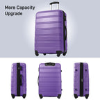 3 Piece Hardside Spinner Luggage Set with TSA Lock - Blue, Purple, Pink, Beige