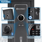 Biometric Keypad Riflesafe with Dual Access Security - Black