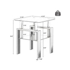 Modern Tempered Glass Tea Table Set with Metal Frame – Black