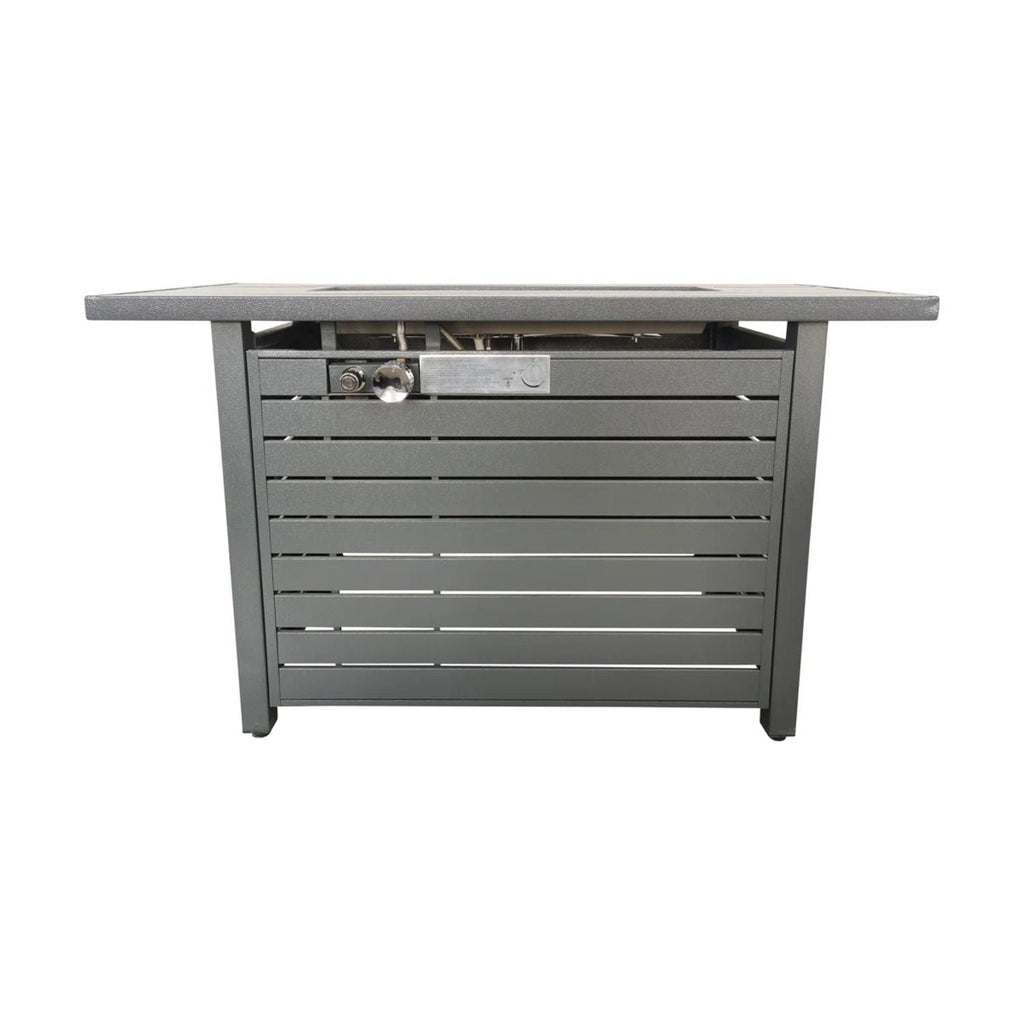 Outdoor Fire Pit Table With Lid and Fuel Versatility - Black or Dark Gray