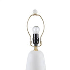 Textured Ceramic Table Lamp with Fluted Fabric Shade - White