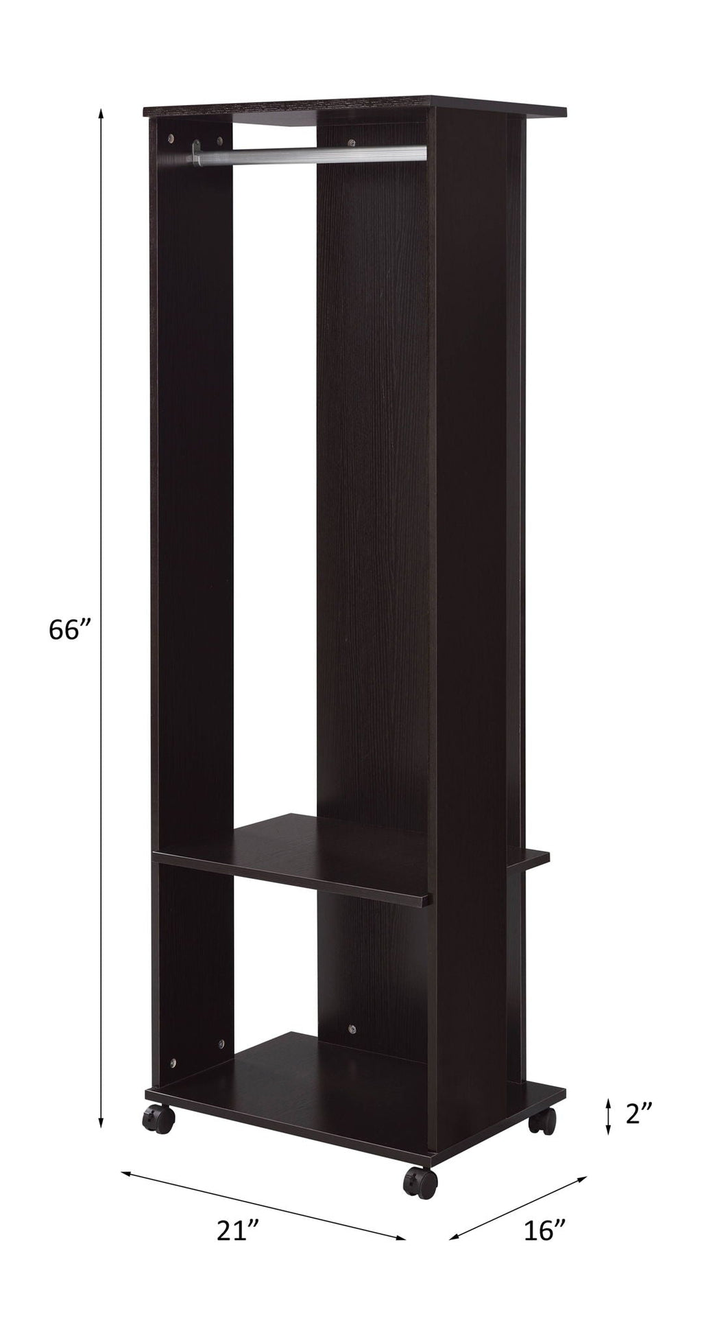 Kolen Hall Tree with Full-Length Mirror - Espresso