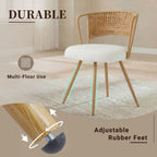 Wicker Dining Chairs - 2-Piece Set with Cushioned Cane Back - Brown