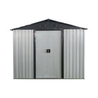 8ft x 4ft Outdoor Metal Storage Shed with Sliding Door - Metal