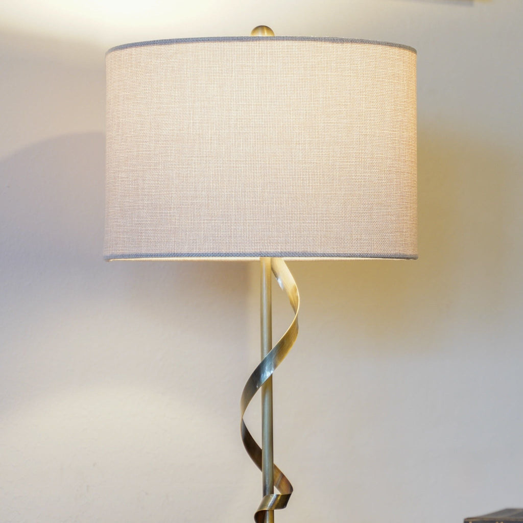 Nightstand Desk Lamp with Twisted Base - White