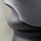 Modern Petal Shape Side Table with Sculptural Base - Black