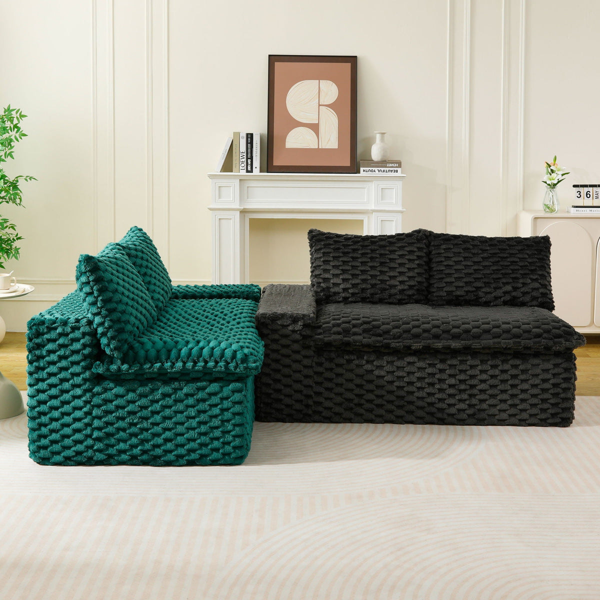 Multifunctional Stationary Sofa with Adjustable Layout - Choice of Color