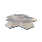 Hexagon Natural Stone Marble Decorative Tile Set with 3D Fluted Texture - Gray or White