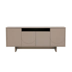 Sideboard With Adjustable Shelves and Soft Close Doors - White, Light Brown, Green