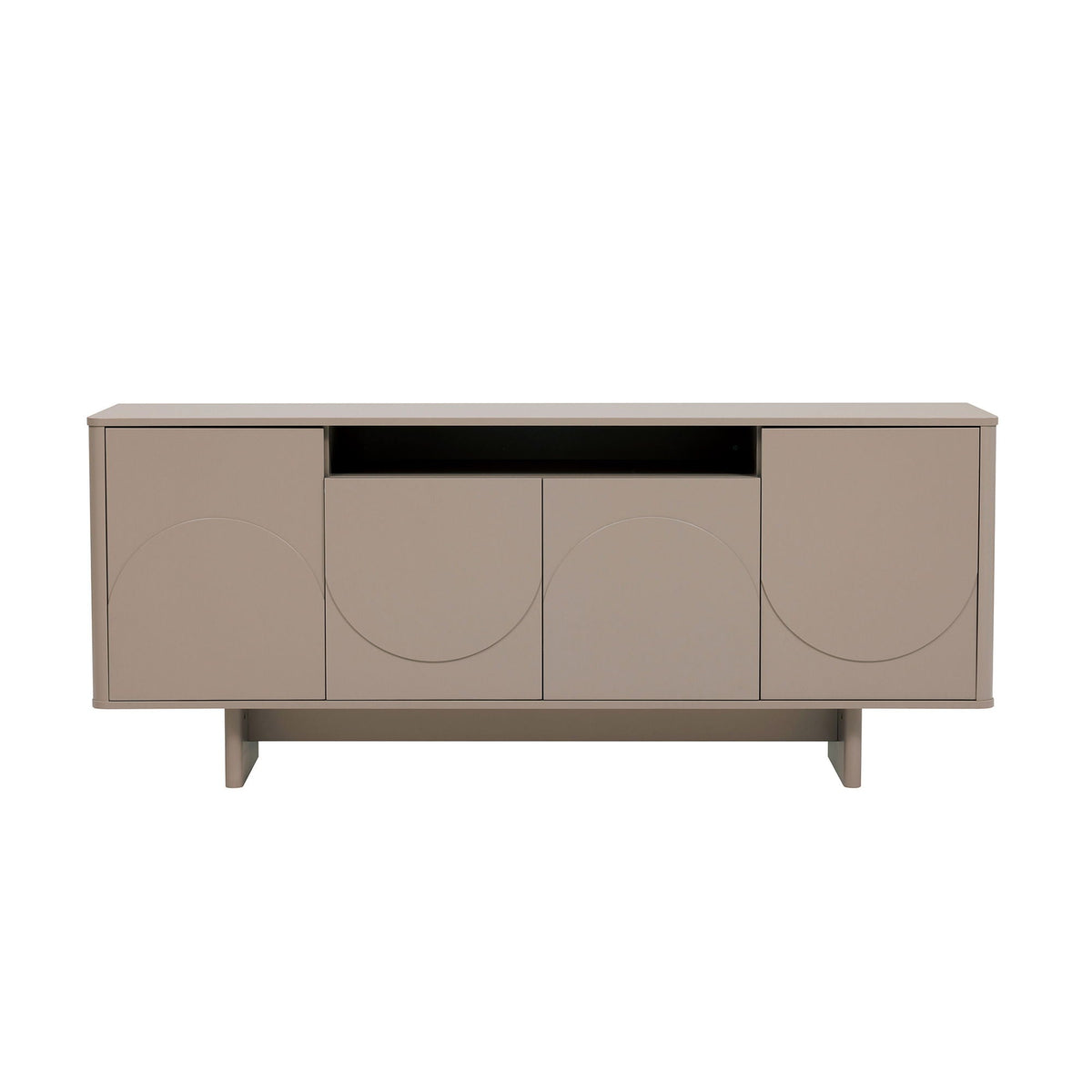 Sideboard With Adjustable Shelves and Soft Close Doors - White, Light Brown, Green