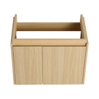 Modern Bathroom Vanity with Ceramic Basin and Storage Cabinet - Light Brown, Black, or White