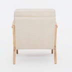 Living Room Chair with Lumbar Pillow and Solid Wood Frame - Dark Gray, Dark Green, Beige