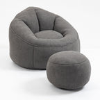 High Pressure Foam Bean Bag Sofa Chair with Footrest – Multiple Colors