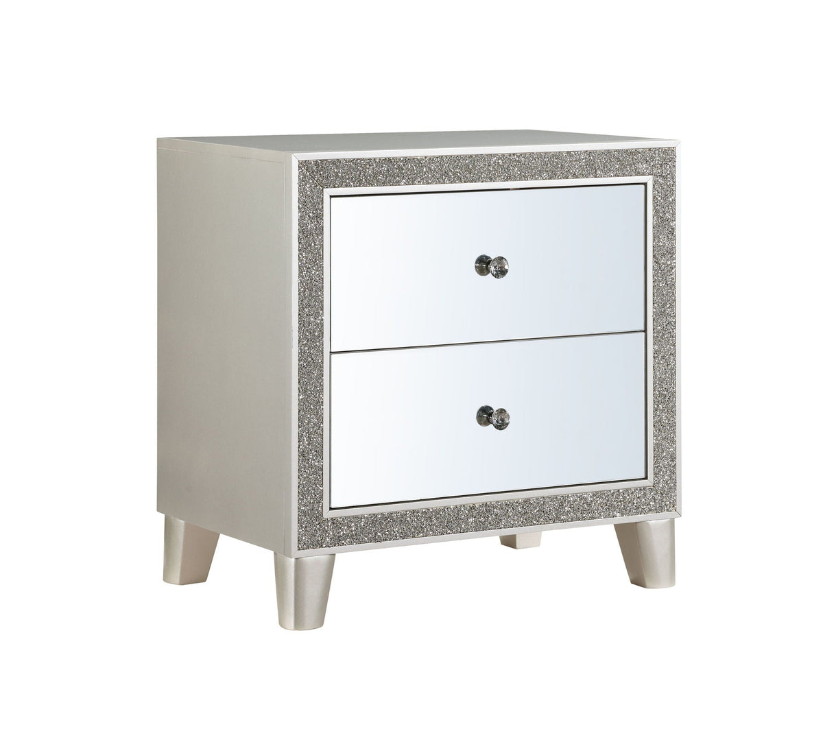 Sliverfluff Mirrored Nightstand - Champagne