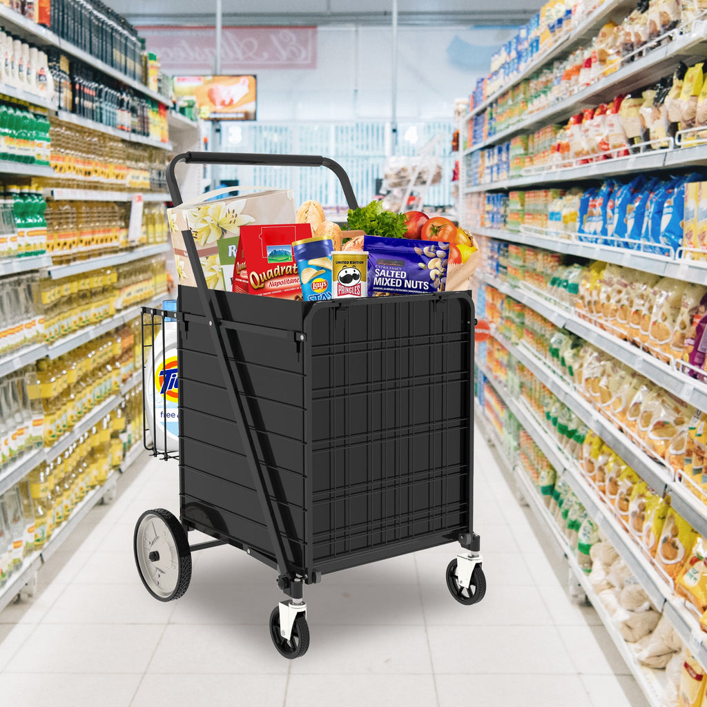 Bigger Super Jumbo Shopping Cart with Foldable Metal Frame - Metal