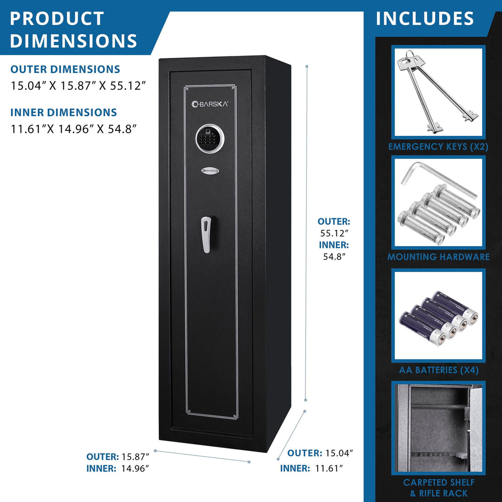 Biometric Keypad Riflesafe with Dual Access Security - Black