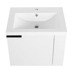 Modern Bathroom Vanity with Side Storage - Light Brown or White