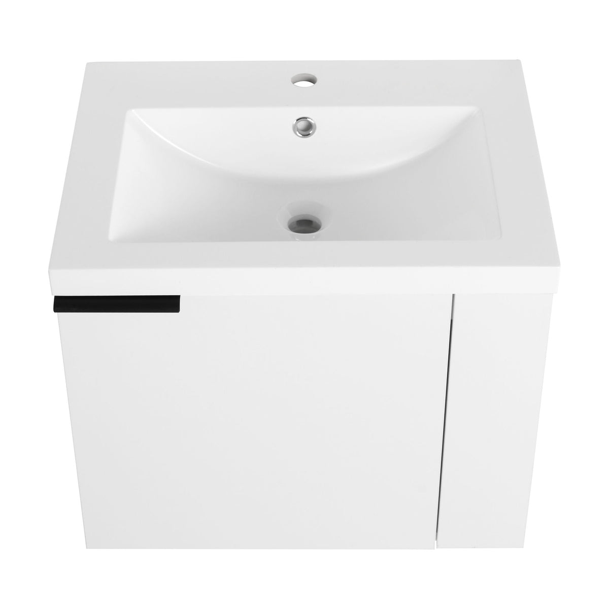Modern Bathroom Vanity with Side Storage - Light Brown or White