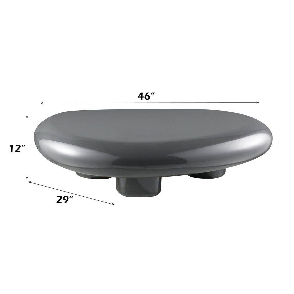 Gray Coffee Table with High Gloss Finish - Charlene