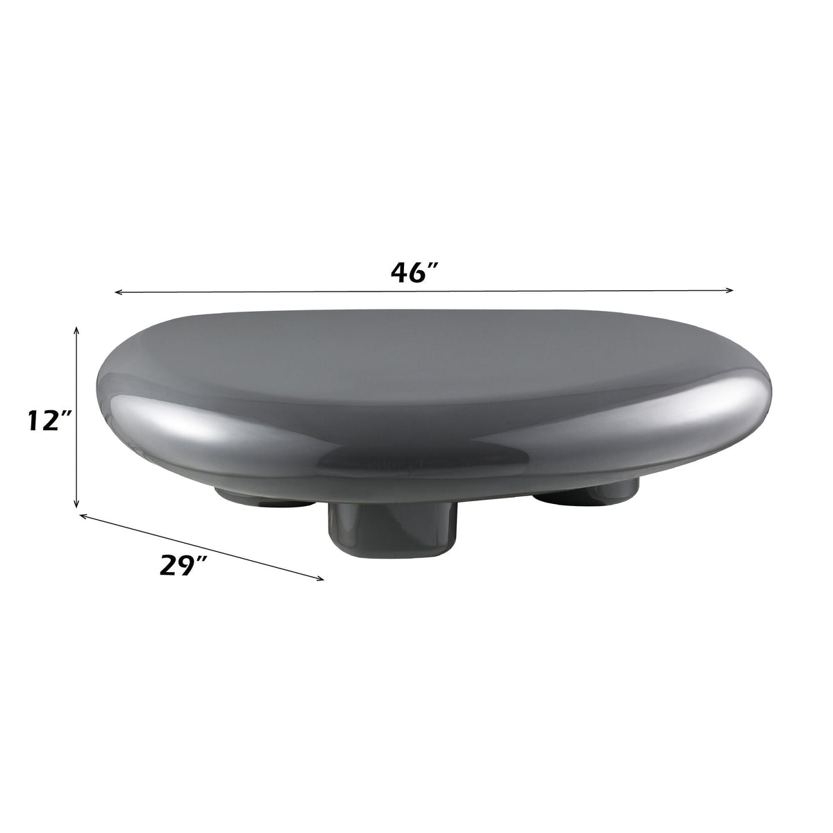 Gray Coffee Table with High Gloss Finish - Charlene