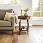Storage Accent Table with Solid Wood Legs - Light Blue, Dark Brown, or White