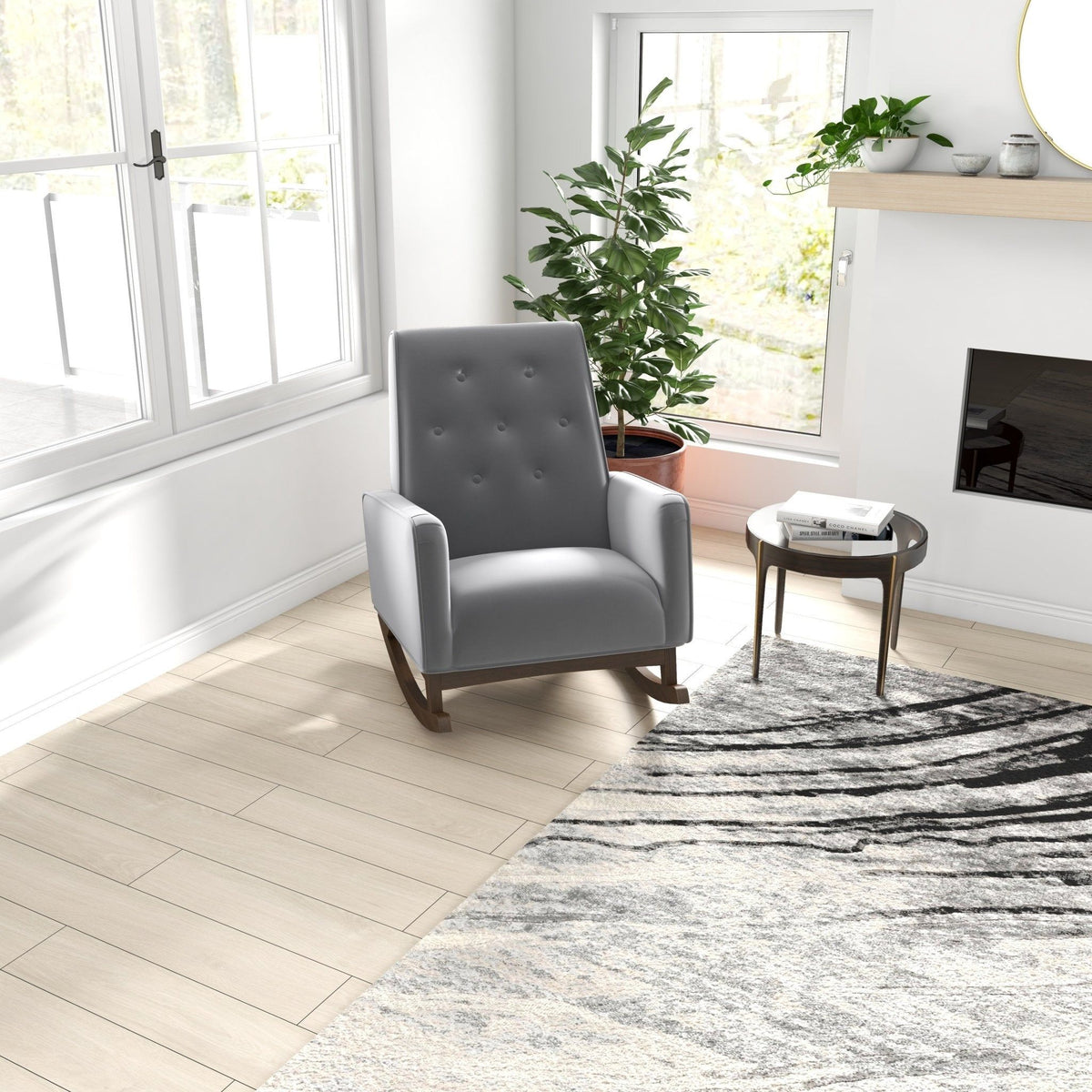 Demetrius Solid Wood Rocking Chair - Multiple Colors