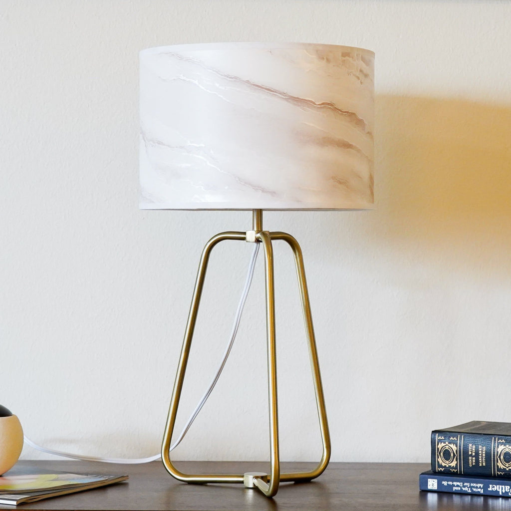 White Desk Lamp with Metal Base - Optima