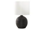 Contemporary Resin Table Lamp with Textured Beehive Base - Black