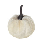 White Velvet Pumpkin Set with Mesh Bag - Sculptures & Figurines
