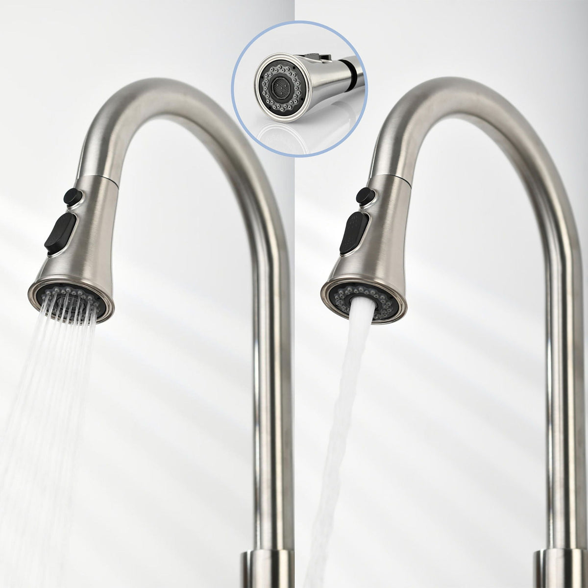 Classic High Arc Kitchen Faucet with Pull Down Sprayer - Brushed Nickel