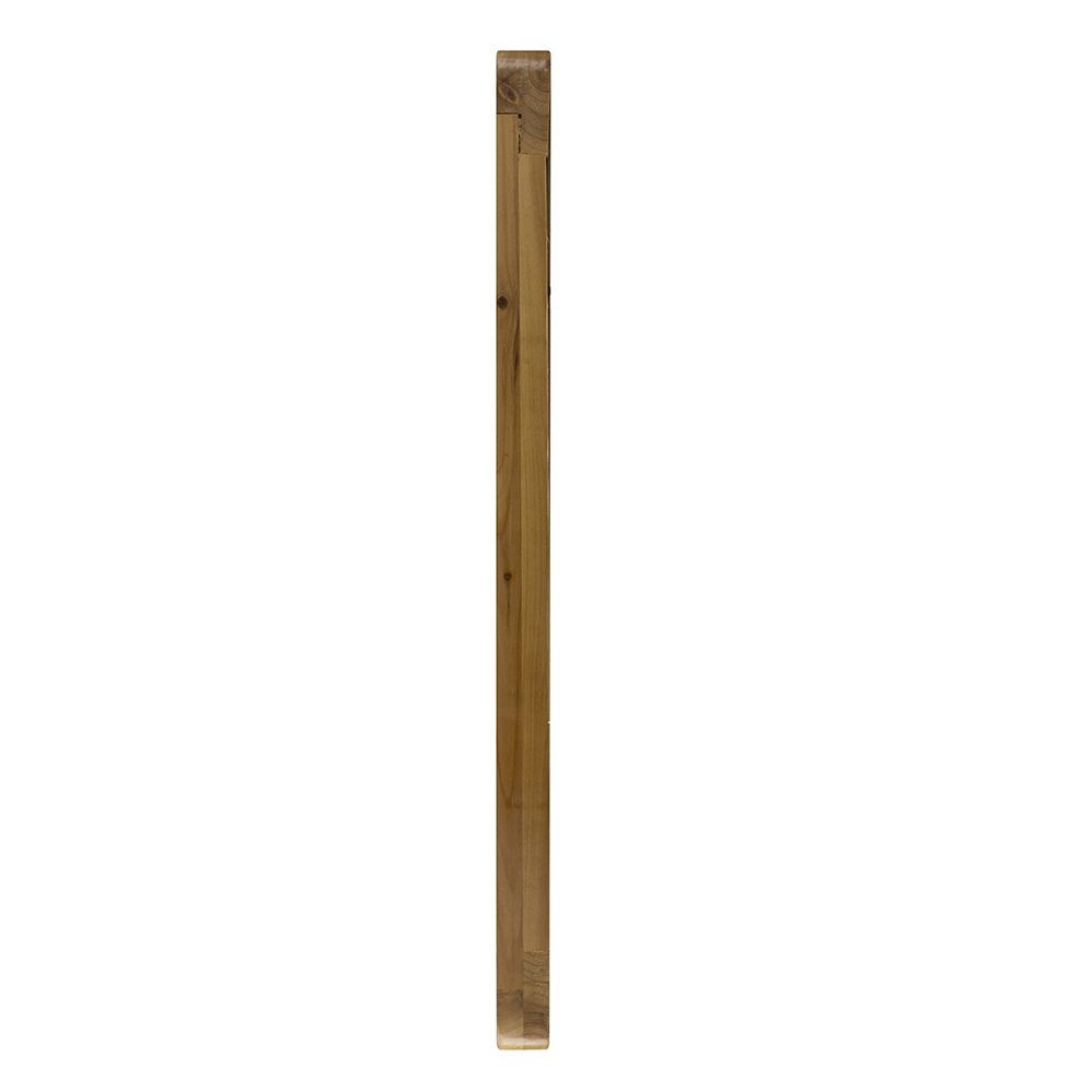 Rectangle Wood Farmhouse Wall Mirror with Reinforced Hanging Hook - Brown