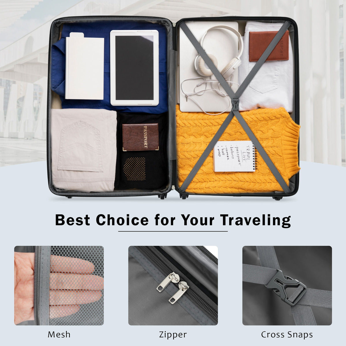 Expandable 2 Piece Luggage Set with TSA Lock and Spinner Wheels - Multiple Colors