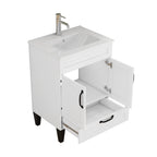 24-Inch Bathroom Vanity with Sink Combo with Ample Storage - White/Particle Board