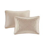 Reversible Bedspread Set with Quilted Medallion Design - Khaki