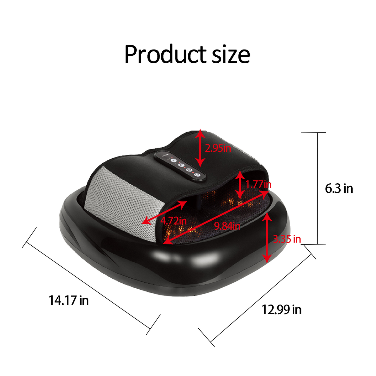 Heated Shiatsu Foot Massager with Air Compression - Black