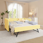 Gingham Daybed with USB Charging Port and Wave-Shaped Design - Multiple Colors