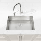 Stainless Steel Kitchen Sink with Single Bowl - Brushed Nickel