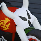 6' Halloween Inflatable Grim Ghost Biker with LED Lights - White