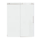 Frameless Sliding Shower Door with Tempered Glass - Brushed Nickel