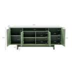Sideboard With Adjustable Shelves and Soft Close Doors - White, Light Brown, Green