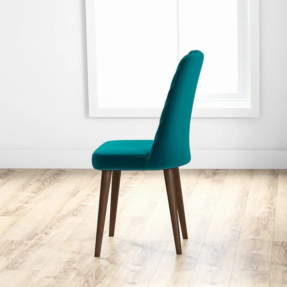 Mid-Century Modern Dining Chair Set of 2 with Upholstered Seat - Multiple Colors