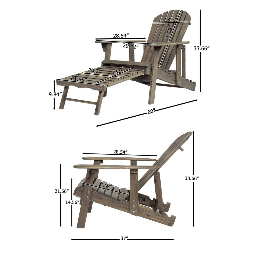 Malibu Adirondack Chair with Foldable Design - Acacia Wood