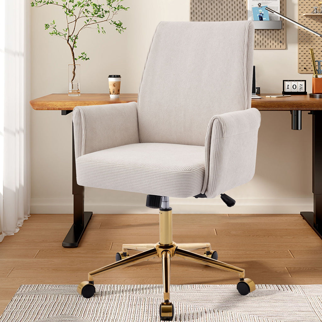 Ergonomic Mid-Back Office Chair with Striped Fabric and Lumbar Support - Multiple Colors