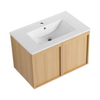 Floating Bathroom Vanity With Sink Combo with Soft-Close Doors - Brown or Light Brown