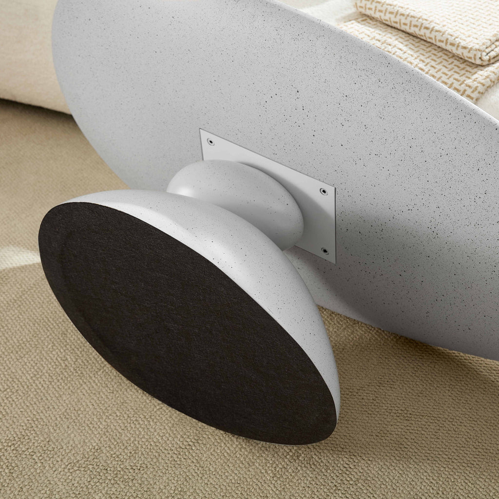 Lucky Stone Shaped Table with Sculptural Base – White, Black, or Gray