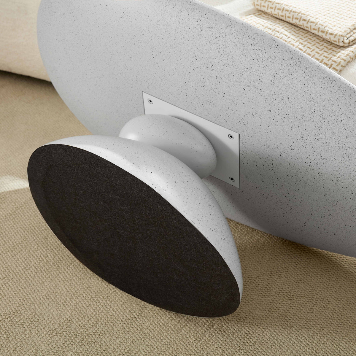 Lucky Stone Shaped Table with Sculptural Base – White, Black, or Gray